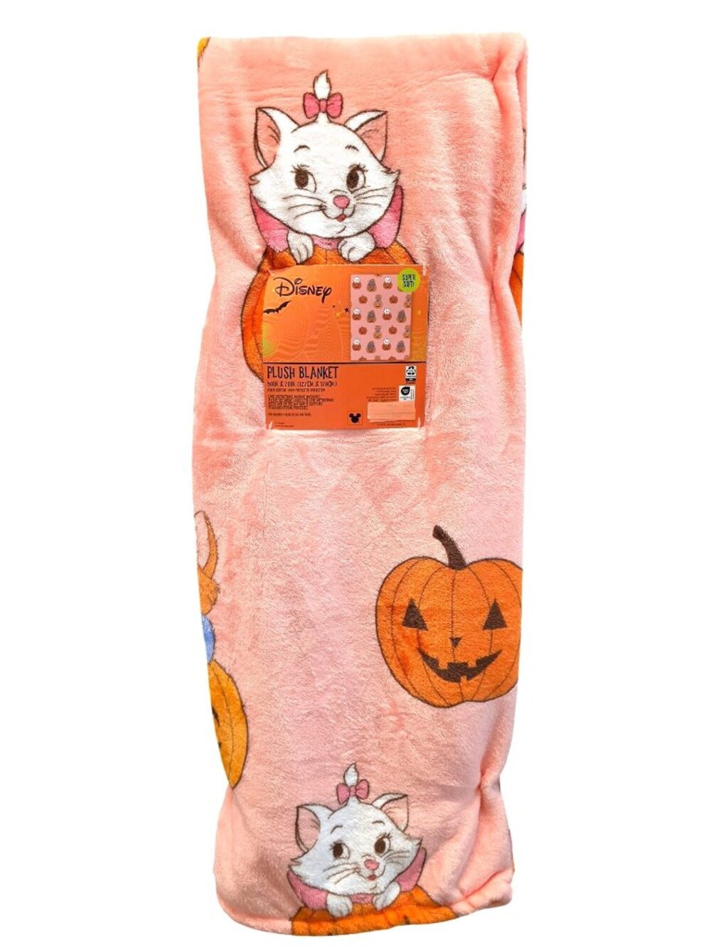 Disney Aristocrats Marie Cat Halloween Plush Throw Blanket